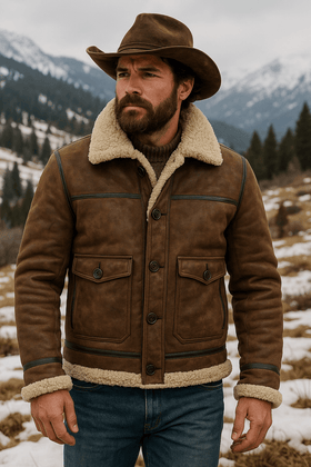 Outland Classic Aviator Bomber Shearling Jacket